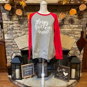New Christmas Sweatshirt Baseball Style Size 2XL